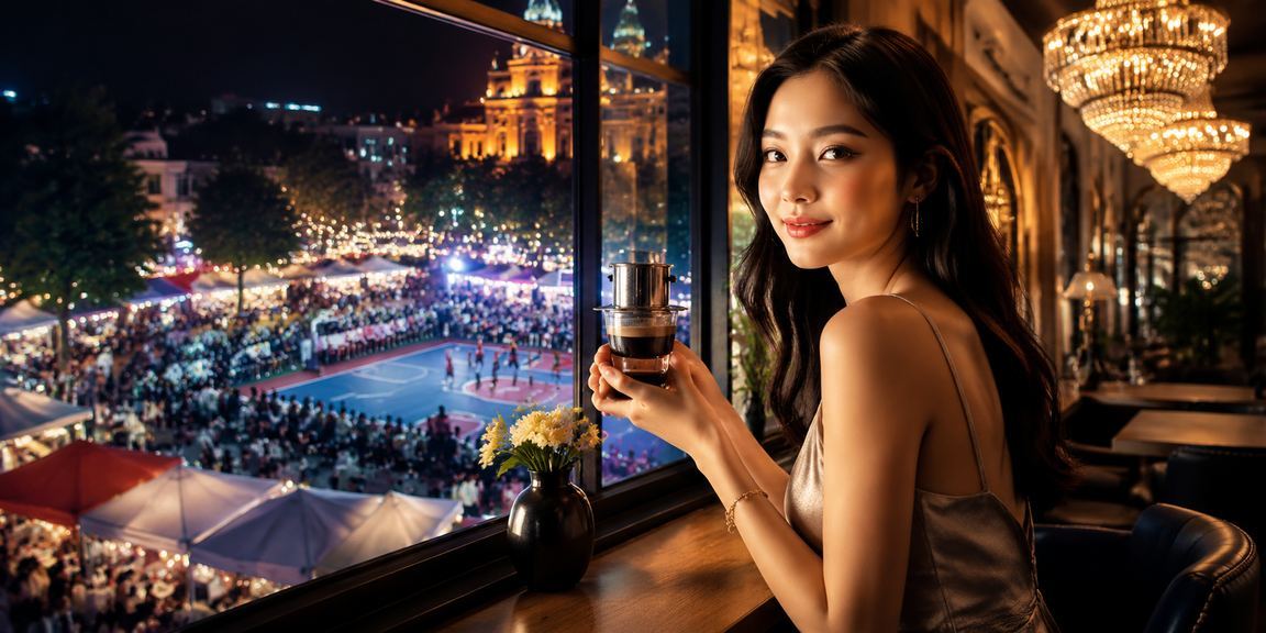 Người dùng Hà Nội thử game mới tại quán cà phê buổi sáng